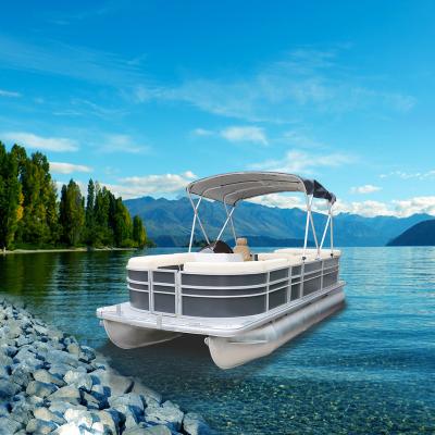 China Aluminum sport fishing Kinocean 25ft pontoon fishing boat for sale for sale