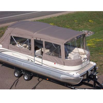 China Fishing pontoon boat enclosures and tops for compact pontoon boats for sale