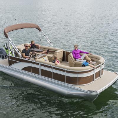 China Entertainment Factory New 2021 Affordable 24 Ft Tri Toon Pontoon Boats For Cruising And Fishing for sale