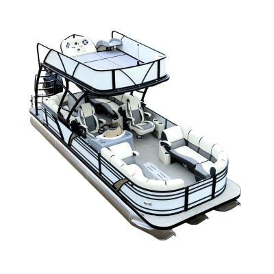 China Best Party and Entertainment Selling Party Houseboat Floating Pontoon Boat with Slide for Sale for sale