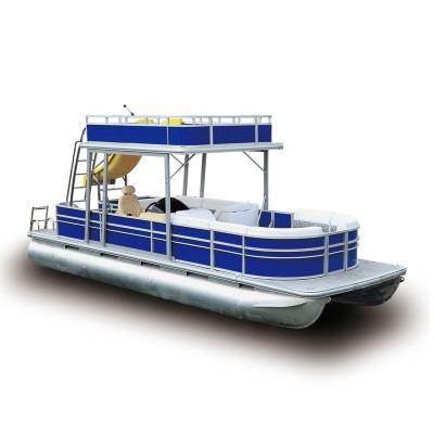 China Big Party Aluminum Wholesale Luxury Fishing Floats Aluminum Pontoon Boat With Slide for sale