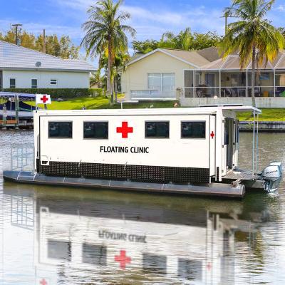 China Aluminum Pontoon Clinic Hospital Mobile Sea Medical Floating Chamber for sale