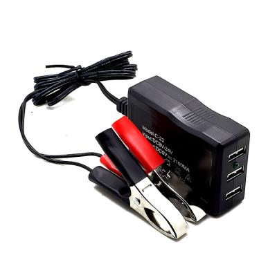 China Multi-port 12V24v Battery Mobile Phone Charger Motorcycle Battery Mobile Phone Charger Motorcycle Onboard Universal USB 5V to 2A Car Fast Charging for sale