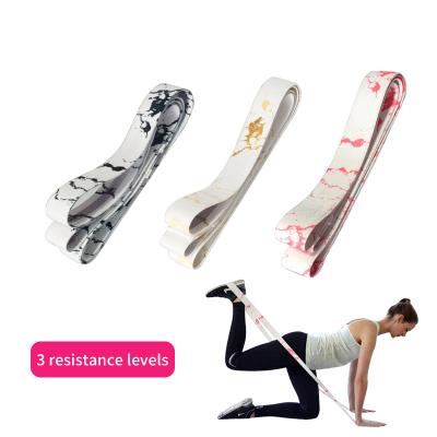 China New Yoga Custom Fabric Long Leopard Printed Resistance Band For Yoga Fitness Sports Elastic Band for sale