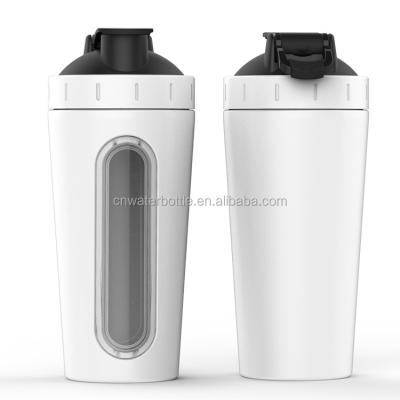 China Viable Wholesale Metal Stainless Steel Convenient Promotional Protein Shake Bottle Joyshak With Screw Lid 600ml for sale