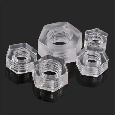 China Hex Nuts Hex Nuts Hexagon Nut Plastic Nylon Clear Acrylic Transparent Nut for sale