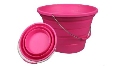 China Virson OEM camping foldable bucket silicone water folding bucket collapsible bucket for sale