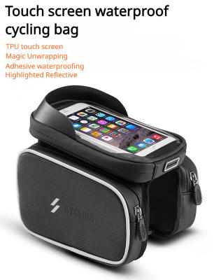 中国 Bicycle upper tube bag mobile phone touch screen road bike mountain bike front beam bag frame bag riding equipment acces 販売のため