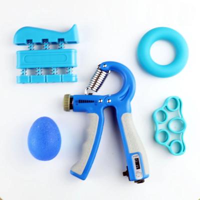 China Adjustable Hand Grip Strengthener Set Counting Grip with Five Fingers Rehabilitation Training Silicone hand Ball strengt zu verkaufen