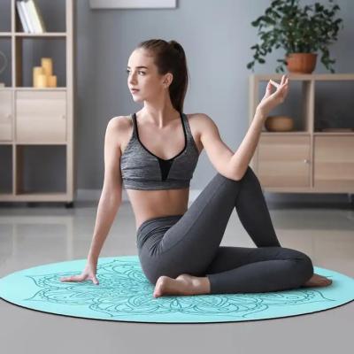 China anti slip eco friendly round PU rubber circle round yoga mat for sale