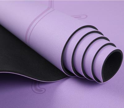 China Outdoor Eco Friendly China Supplier Antislip Pattern Pro Natrual Rubber PU Yoga Mat with laser design zu verkaufen