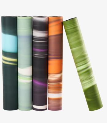 China Full pattern multi color coconut pu rubber yoga mat en venta