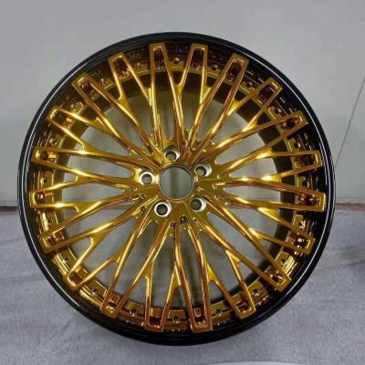 China Custom forged aluminum alloy car rim 18 19 20 21 22 inch 5x120 glod color brushed forged car wheels for sale