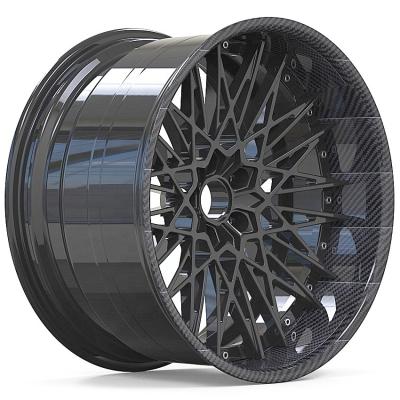 China Carbon fiber lip Forged wheels Customized 19 20 21 22 inch custom 2 piece wheels for sale