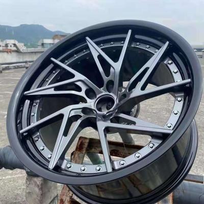 중국 factory Customized 2 piece brushed grey luxury aluminum alloy forged wheel rim for porsche 판매용