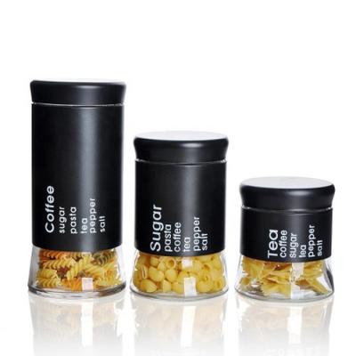 China Freshness preservation stainless steel liner glass jar for coffee tea suga TP12136 for sale