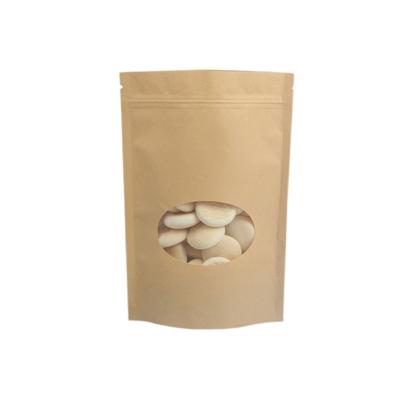 China High Quality Custom Logo Kraft Paper Food Packaging Stand Up Zipper Packaging Bag Whit Circle Window Nuts Bags for sale