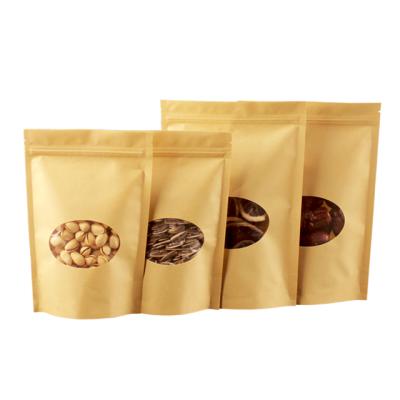 China Custom Recycled Round Window Paper Materials Packaging Food Tea Fruit Fruit Tea Self Seal Thickened Self Sealing Dry Bag Custom Made for sale