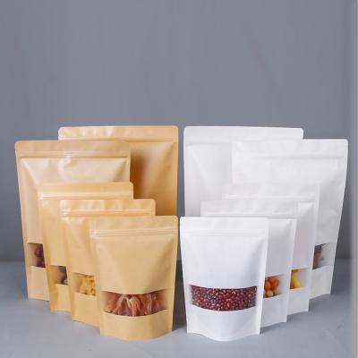 China Disposable Custom Thicken Frosted Zipper Kraft Paper Bag For Tea Packaging for sale