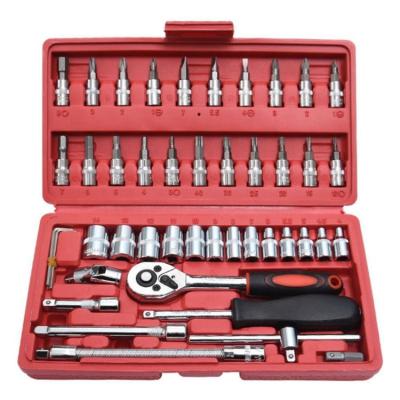 China Mixed Hand Tool 24 Teeth Small Repair Tool 24 Teeth Socket Set 46pcs Auto Repair Tools Chrome Vanadium Ratchet Wrench Socket Set for sale