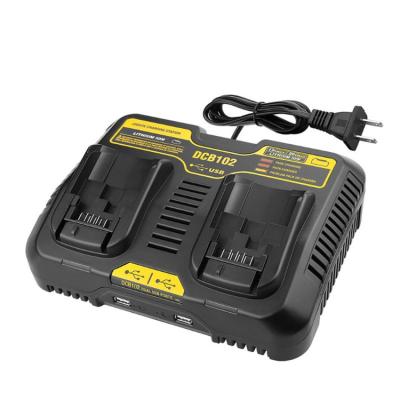 China Industrial Slide Battery Packs 20V DCB102 Li-ion Power Tool Battery Charger For DeWalt 10.8V 14.4V 18V for sale