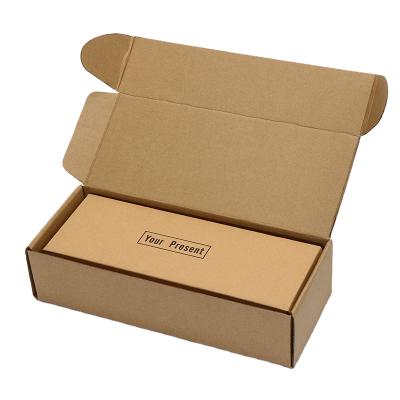 China Handmade Recycle Custom Logo Gift Wrapping Mailer Corrugated Paper Shipping Box Printed Flat Foldable Cardboard for sale