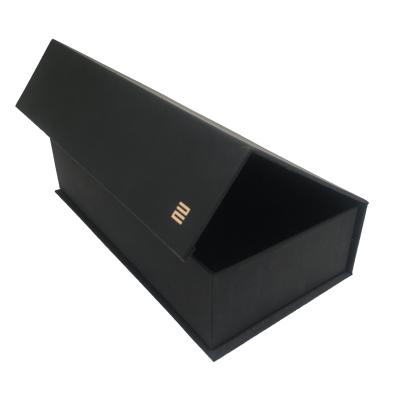 China Custom Handmade Matte Luxury Cardboard Gift Packaging Black Magnetic Paper Box for sale