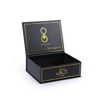 China Wholesale Handmade Black Logo Cardboard Wig Hair Extension Golden Foil Printing Luxury Custom Packaging Magnetic Gift Box for sale