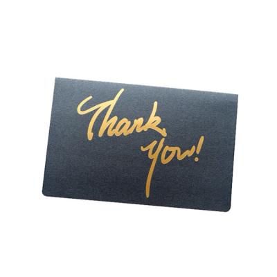 China Europe Personalized Printing Black Paper Cardboard Custom Thank You Card With Gold Foil for sale