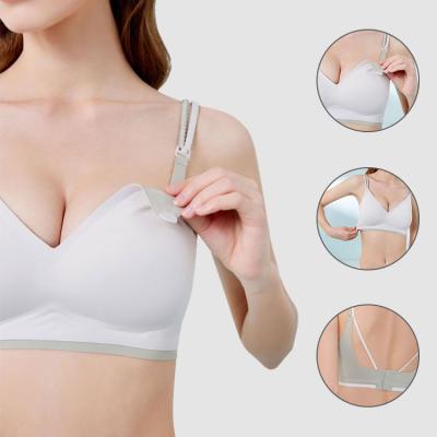 China 2021 Summer Breathable Lift Up Breastfeeding Bra Beautiful Back Plus Size Nursing Maternity Bra for sale