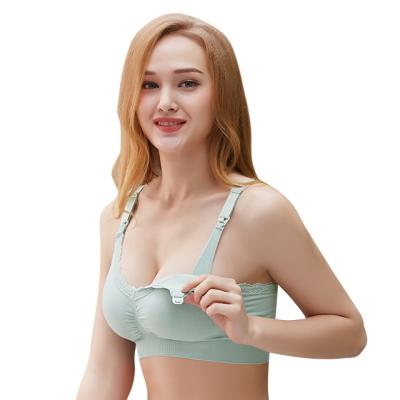 China Hot Sell Breathable Wireless Seamless Comfoetable Maternity Nursing Feeding Bra Removable Pads Lactation Nursing Bra for sale