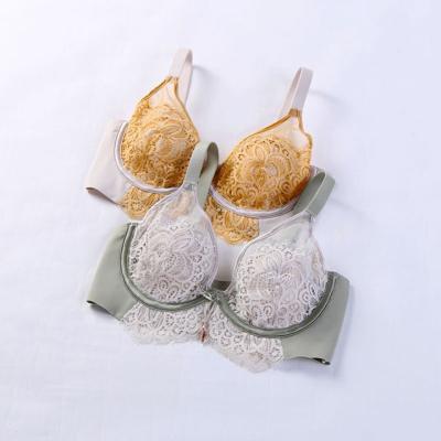 China New design cup ladies ultra-thin French sexy lace transparent seamless bra for young girls for sale