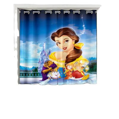 China Wholesale Custom Blackout 3D Cartoon Printed Curtain For Dining Room Decoration Living And With Pancake And American Flat Window Perfect for sale