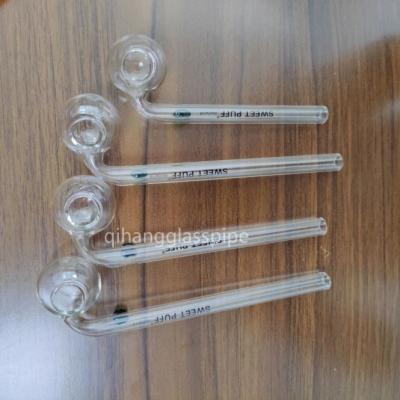 China wholesale sweet puff glass pipe oil burner water pipe  12/14/15/16 cm for somking pipe for sale