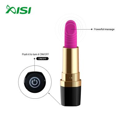 China Single Frequency Silicone Lipstick Vibrator Single Frequency Black Mounted Waterproof Easy Carry for sale