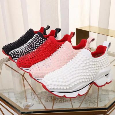 China 2022 Hot Top Grade Fashion Trend Selling Luxury Brand Rivet Studs High Bottom Thick Roll Upper Casual Sports Walking Running Shoes For Women Men for sale