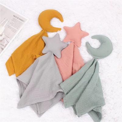 China 100% Cotton Solid Color Infant Blanket Muslin Baby Blanket Lovely Anti-static Super Soft Knitted Cute Safety Blanket for sale