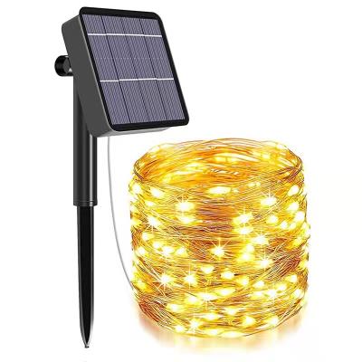 China Outdoor String Decoration Light Holiday Lighting 300 LED String Lights Solar Copper Wire Led Outdoor Party Wedding String Light for sale