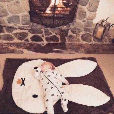 China Hot Selling Crawling Rabbit Mat Soft Cotton Sleeping Cushion Multifunctional Purpose Design Popular Cartoon Animal Baby Mats Playmat for sale