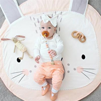 China Newborn Baby Soft Folded Eco-Friendly Cotton Animal Play Mat Multi-Function Cartoon Goal Large Play Mat Baby Crawling For Sleeping Rugs for sale