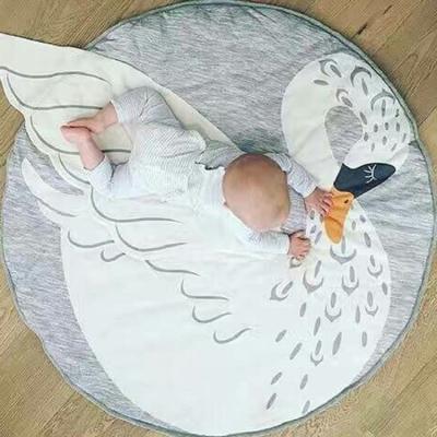 China Multifunctional Purpose Custom Animal Round Shape Baby Toddler Kids Cotton Fabric Crawling Crawling Mat For Kids Sleeping Blankets for sale