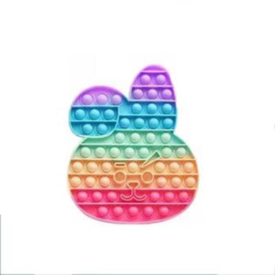 China New Design Baby Play Anti Stress Rainbow Color Noise Anti Noise Toy Baby Bubble Toys Eco-Friendly Silicone Baby Bubble Toys for sale