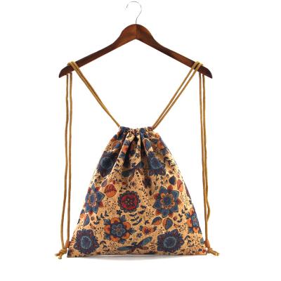 China Waterproof Eco - Friendly Cork Bag Cork Material Drawstring Bag For Girl for sale