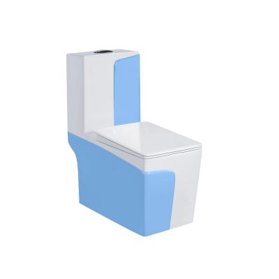 China Chaozhou Ceramic Washdown Sanitary Ware Double-Flow Color Sanitary Ware Toilet Bowl One Piece WC Toilet for sale