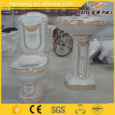 China Double-Flow Bathroom Toilet Set Luxury Decorative Color Bathroom Suites for sale