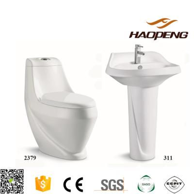 China Double-flow Hot Selling Middle East Toilet Set Ceramic Pedestal Sink, Bidet, Toilet Set for sale