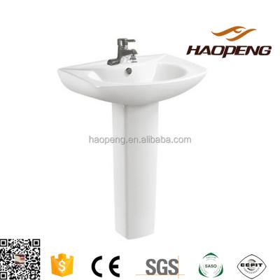 China Water Saving Easy Cleaning A Class Porcelain Wash Basin With Ceramic Rack Pedestal Wash Basin Size / Popular Design for sale