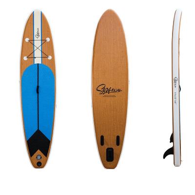 China Adult Wooden Color 11' Double Layer Inflatable SUP Cheap Paddle Board for sale