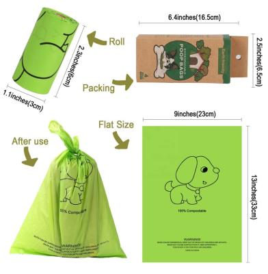 China Packaging Solution 100% Biodegradable Cornstarch Rolls 100% Compostable Pet Waste Animal Waste Doggie Bags for sale