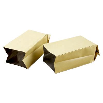 China Moisture-proof Aluminum Foil Inside Gusset Side Pocket Custom Logo Kraft Paper Bag for sale